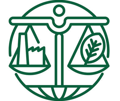 Balancing business and sustainability scales icon